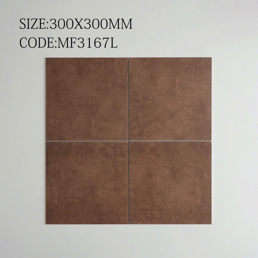 Gạch bông TQ, KT 300x300 mm, Xương Porcelain mặt mờ mã MF3167L 30893(1h/1m/11v)