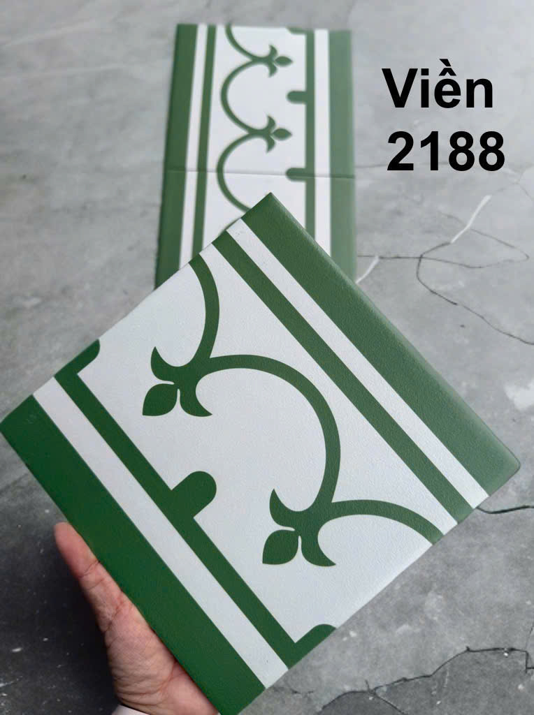 Gạch Bông Viền xanh 2180V KT 200x200 mmcm