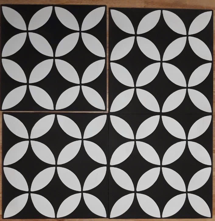 Gạch Bông đồng tiền Trắng Vn 324 KT 300x300 mmcm