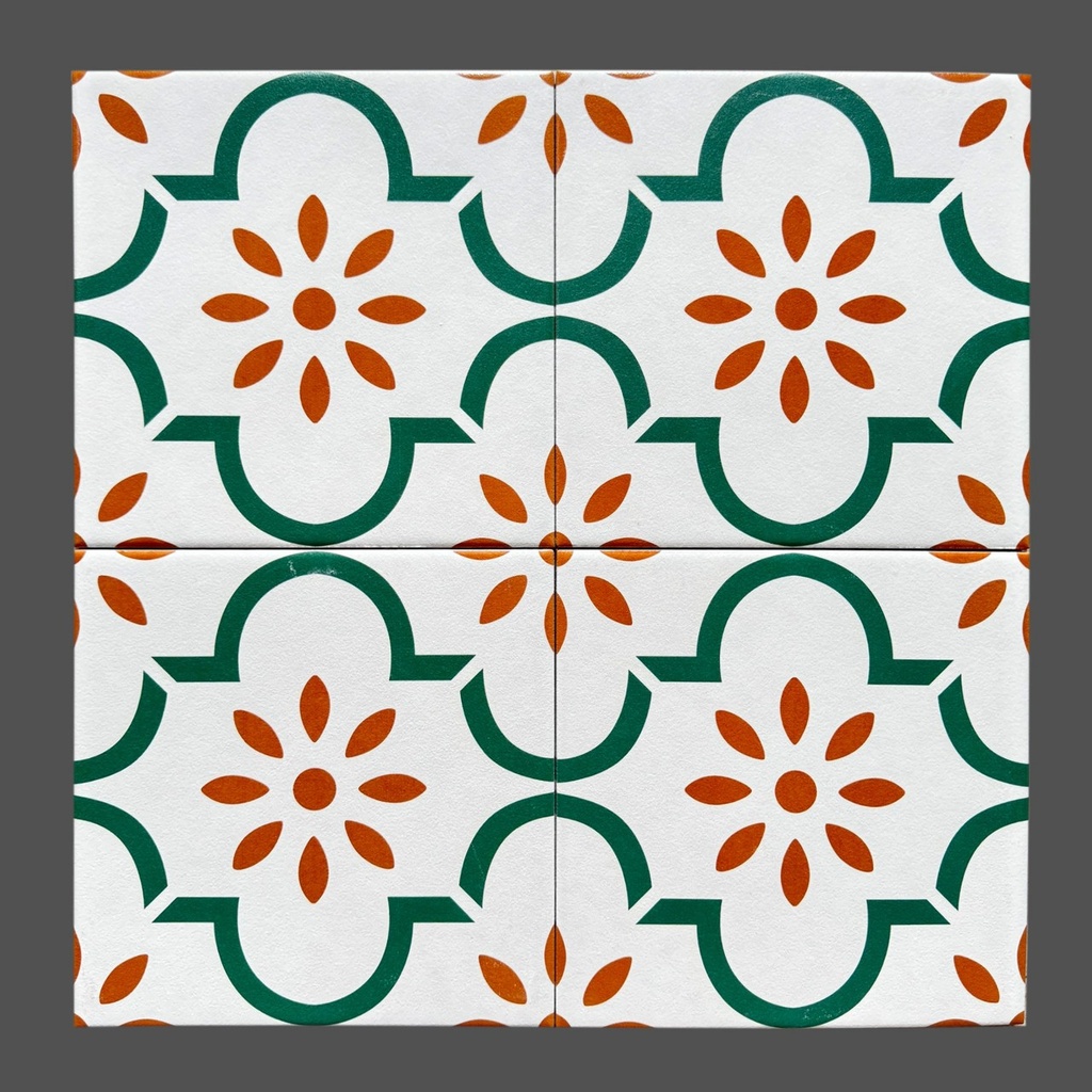 Gạch bông TQ, KT 200x200 mm, Xương Porcelain mặt mờ mã F2110