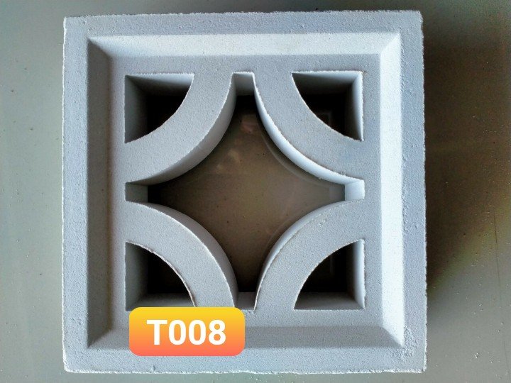 Gạch bông gió Trắng T008 KT 200x200mm