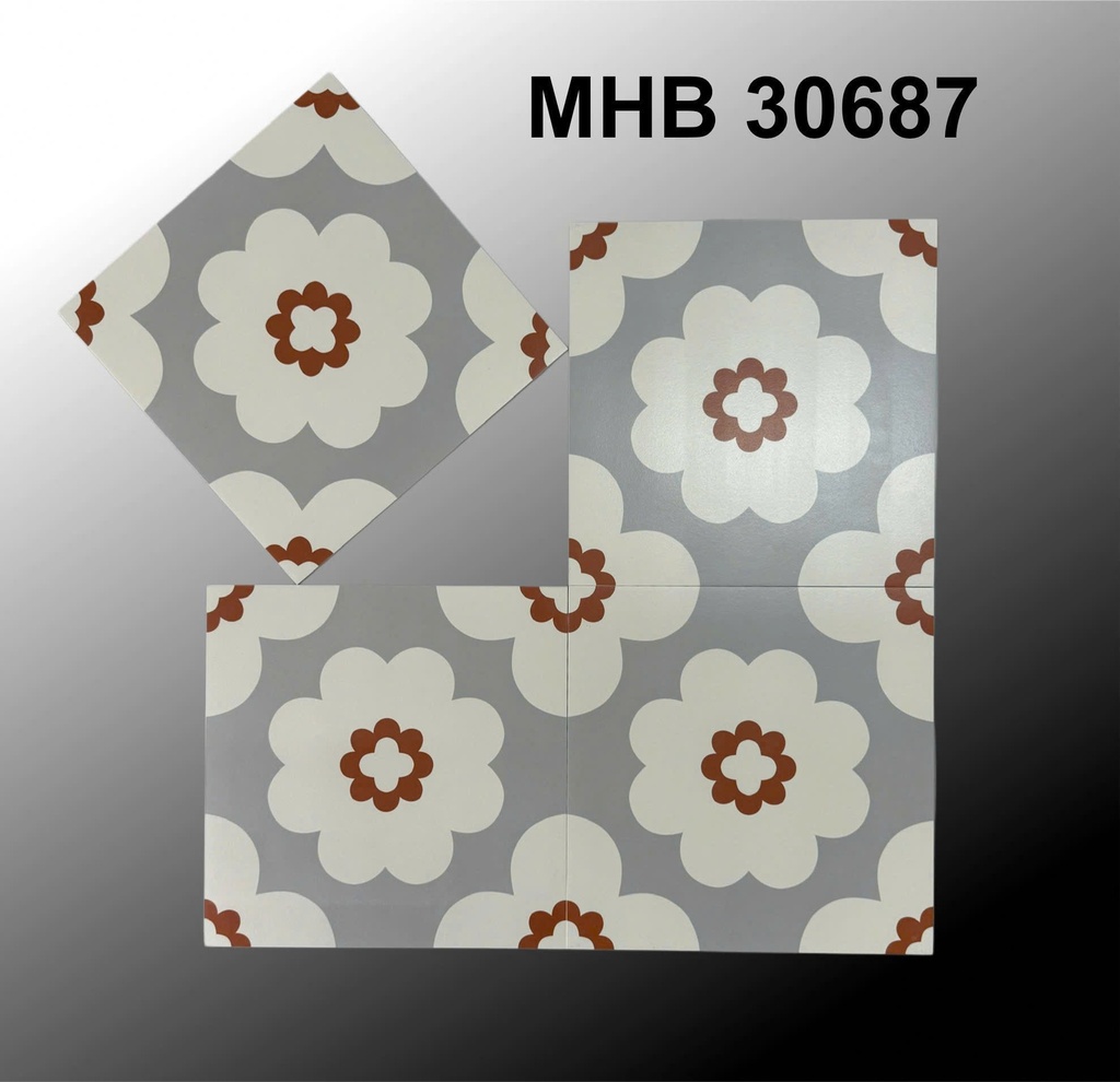 Gạch bông hoa xám MHB 30687 KT 300x300 mmcm