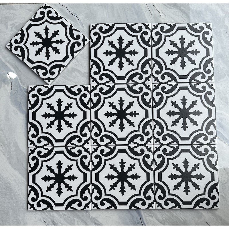 Gạch bông hoa đen DZ 2216 KT 200x200 mmcm