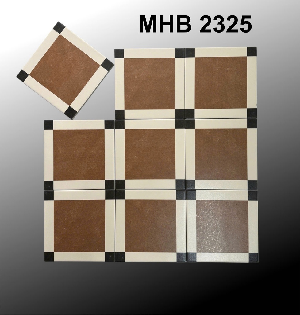 Gạch bông nâu viền trắng MHB 2325 KT 200x200 mmcm