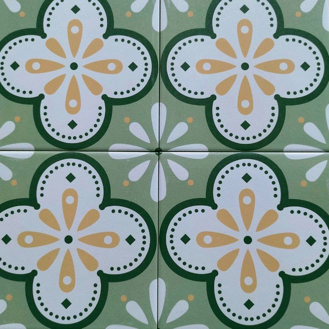 Gạch bông xanh 200x200 mm mã F2122