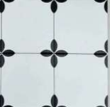 Gạch bông đen nhỏ viền trắng KT 200x200 mm mã F120