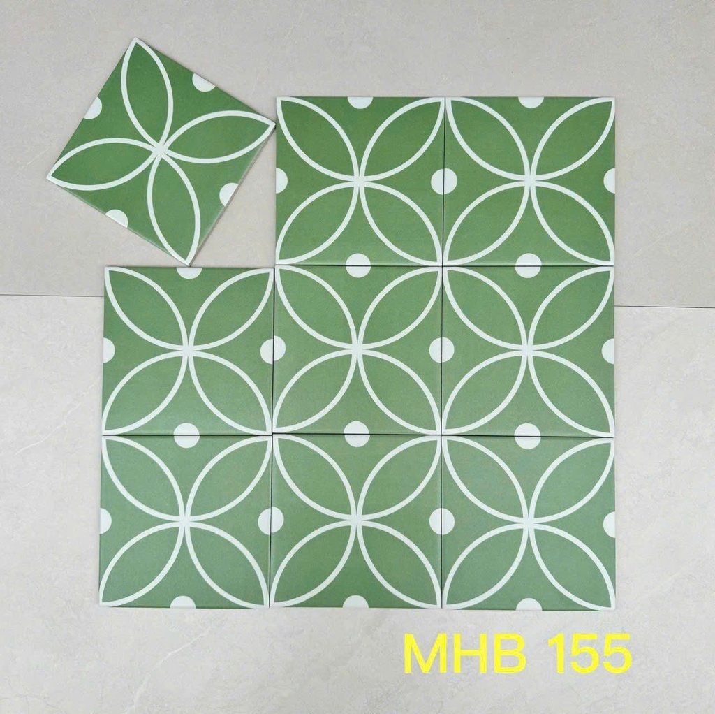 Gạch bông đồng tiền xanh MHB 155 KT 200x200 mm