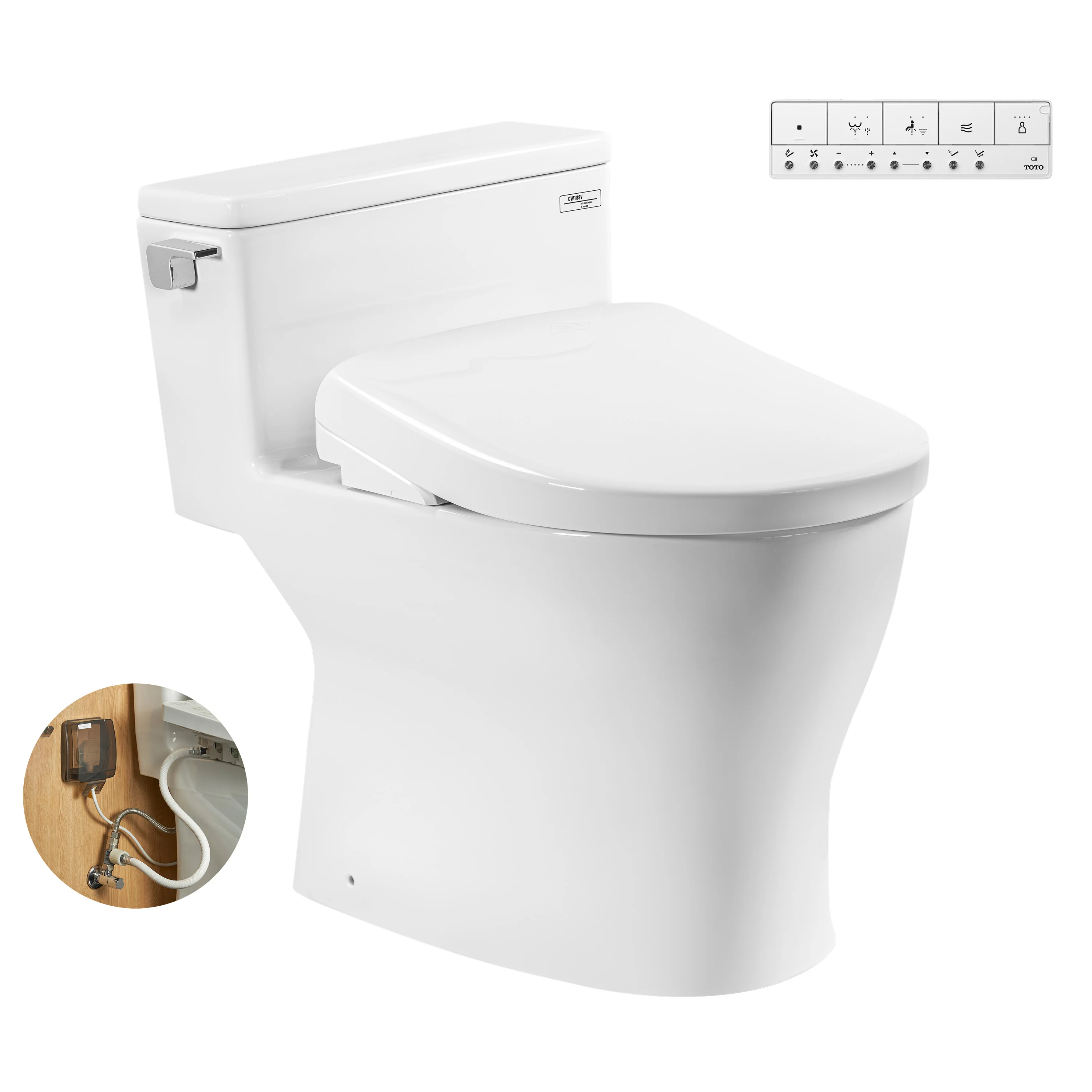 [cũ186MS188VKW23] Bàn cầu 1 khối kèm nắp rửa điện tử WASHLET dòng S7 – TCF47360GAA MS188VKW23#XW
