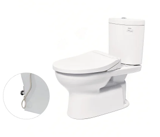 [cũ212CS325DRE2W] Bàn cầu hai khối, nắp đóng êm kèm vòi rửa nước lạnh TCW07S CS325DRE2W