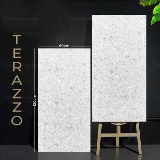 [126007] GạchTerrazzo TQ, KT 600x1200mm Xương Porcelain mờ phẳng mã 126007 
