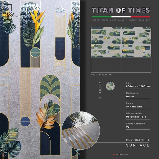 [AF.10.61.5806] Gạch 60x120 dày 10 ly Hiệu Ứng Rải Hạt cao cấp AF.10.61.5806