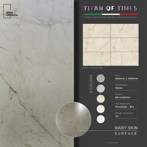 [AF.10.61.1092] Gạch 60x120 dày 10 ly Mờ mịn cao cấp AF.10.61.1092