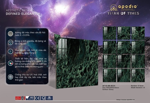 [AF.10.88.8031] Gạch Apodio 80x80 AF.10.88.8031 - Bóng