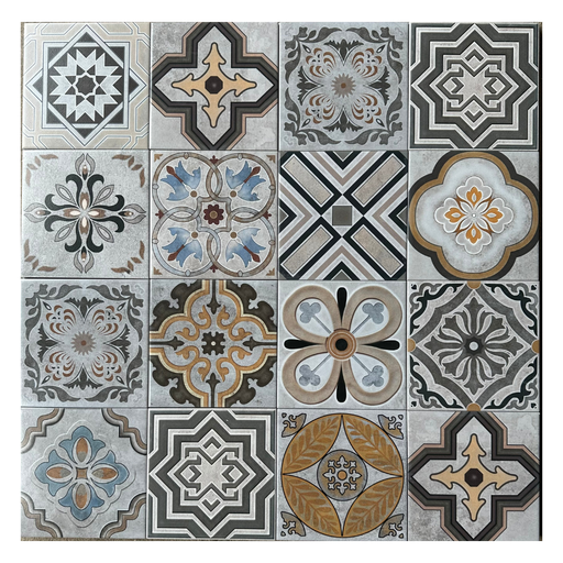 [MHB258] Gạch bông Trung Quốc, men mờ xương porcelain, KT 200x200 mm, MHB258 (1 hộp/25 viên/1m2)