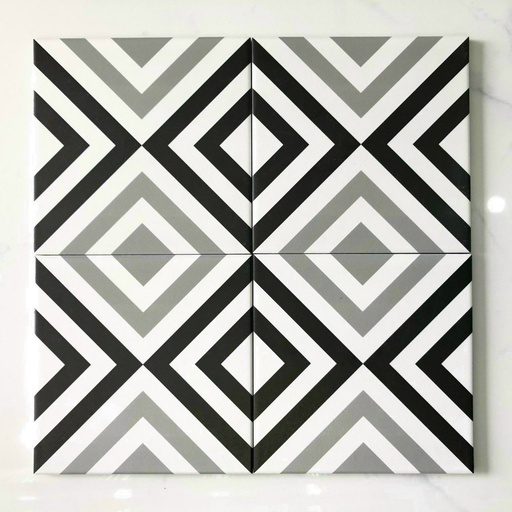 [2007] Gạch bông Trung Quốc, men mờ xương porcelain, KT 200x200 mmcm, 2007 (1 hộp/25 viên/1m2)