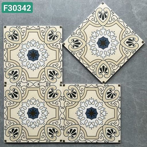 [GB_F30342] Gạch bông TQ, KT 300x300 mm, Xương Porcelain mặt mờ mã F30342 