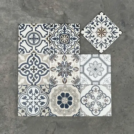 [GB_20109] Gạch bông TQ, KT 200x200 mm, Xương Porcelain mặt mờ mã 20109 (GB20109)