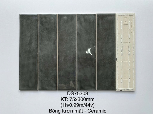 [DS75308] Gạch thẻ loại ưu, KT 75x300mm, Xương Ceramic mặt bóng lượn mã DS75308 (1h/0.99m/44v)