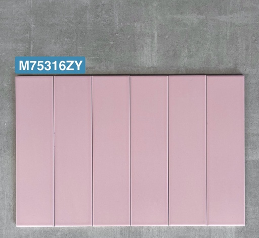 [Y2A17093E] Gạch thẻ hồng bóng vát 75x150mm mã Y2A17093E