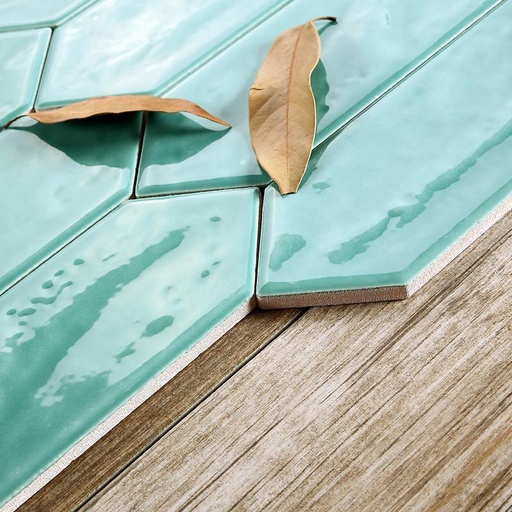 [HCM_VP75306J-1] Gạch thẻ xanh lá nhạt khuôn xẻ góc KT 75x300mm VP75306J-1