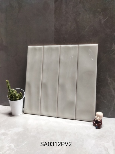 [SA0312PV2] Gạch thẻ VN loại 1 xám lượn bóng 75x300 mm mã SA0312PV2