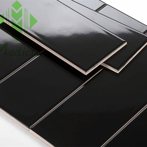 [M751507] Gạch Thẻ Màu Đen Men Bóng KT 75x150mm Mã M751507