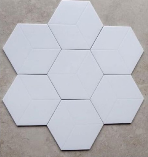 [106886186142] Gạch lục giác trắng tia 200x230x115 mm mã 23200A