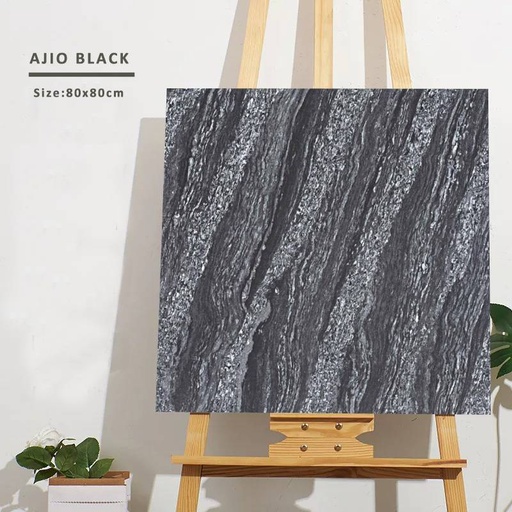 [AJIO BLACK] Gạch lát nền Ấn Độ men bóng 800x800mm AJIO BLACK
