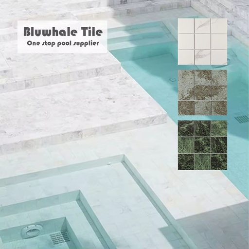 [VAC 057 - 1] Gạch khảm ốp hồ bơi giả đá cẩm thạch in phun khổ lớn chống trơn