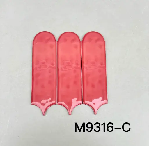 [M9316-C] Gạch lông vũ 90x308 hồng bóng đậm M9316-C