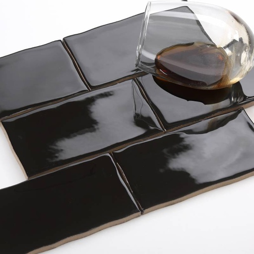 [FL 003] Gạch lượn sóng đen bóng cạnh KT 75x150mm mã M751505L