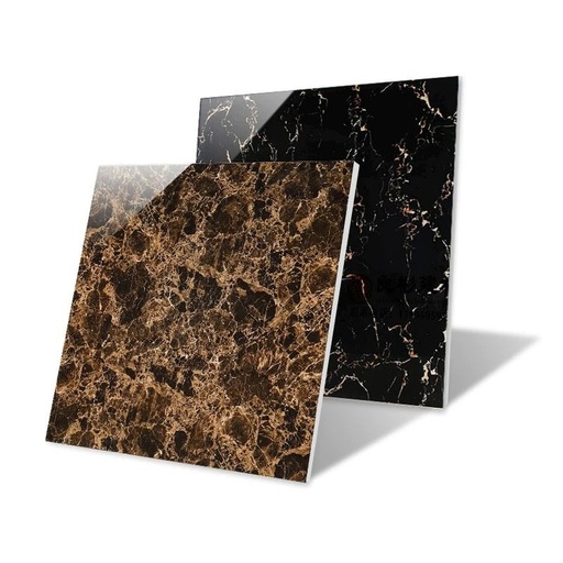 [MH2338] Gạch men hoa văn đen vàng bóng 600x600mm bán chạy ở Châu Phi