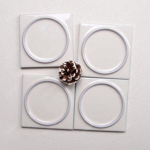 [TAE45 ( G17634 )] Gạch men sứ trắng vuông 5x5 thủ công tráng men trang trí tường