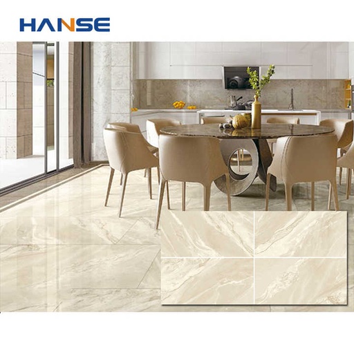 [KL-30603] Gạch men toàn thân tráng men ngọc màu vàng óng ánh vân đá cẩm thạch trắng