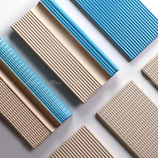 [DSG2365] Gạch men viền hồ bơi chống mài mòn cao màu xanh nước biển nhạt 240x115mm