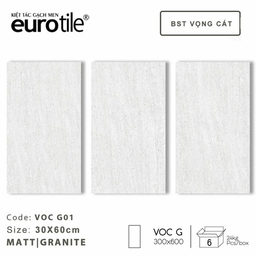 [571] Gạch ốp lát vân xi măng Eurotile BST Vọng Cát 300*600mm VOC G01
