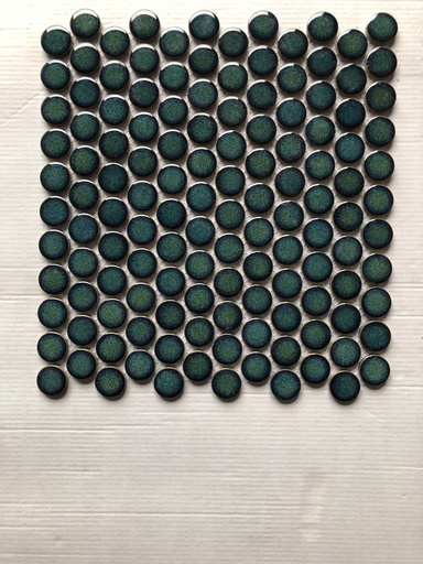 [19EB-D77] Gạch mosaic bi tròn  chip 19 màu xanh cổ vịt mã 19EB-D77