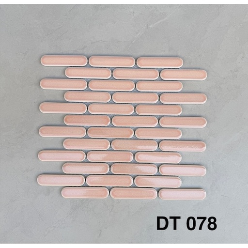 [DT078] Gạch Mosaic que đũa đầu tròn màu hồng DT078
