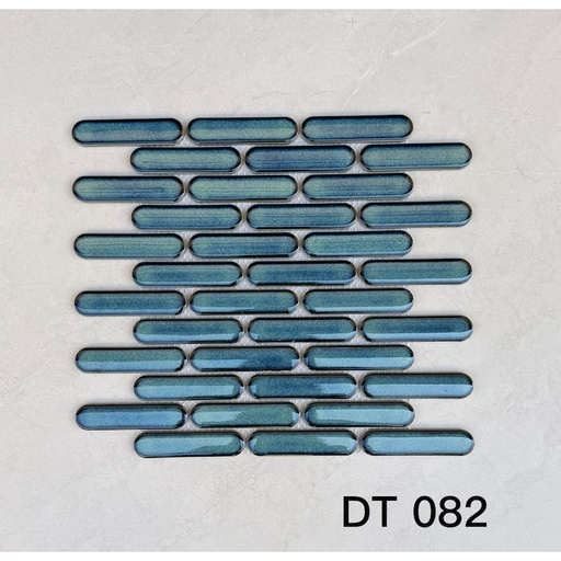 [DT 082] Gạch Mosaic que đũa đầu tròn xanh DT 082