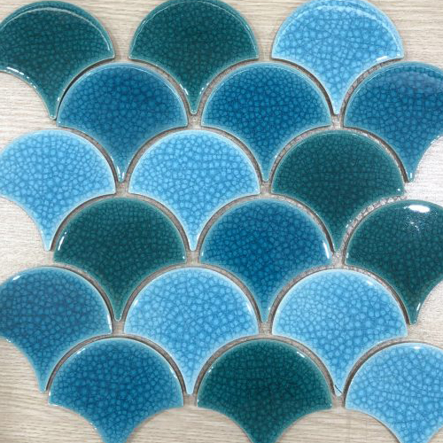 [XFB111625] Gạch Mosaic vảy cá 85x95mm mix 3 màu XFB111625 (1h/1.03m/13v)