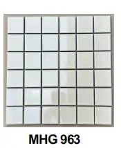 [MHG963] Gạch mosaic gốm trắng bóng nhập khẩu, mã MHG963, KT vỉ 306x306mm, KT viên 48x48mm
