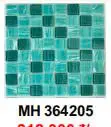 [MH 364205] Gạch mosaic thủy tinh vân mây nhập khẩu, màu xanh mix, KT viên 36mm x 36mm, KT vỉ 300x300 mm, MH 364205 (1 thùng 22 vĩ = 2m2)