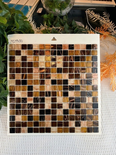 [MST T030] Gạch mosaic xà cừ thủy tinh MST T030 Chíp 20x20mm